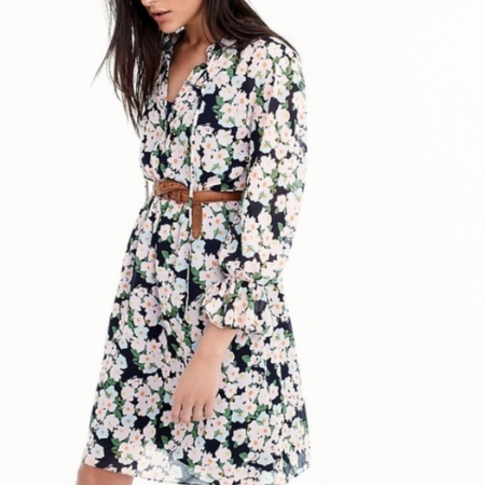 J.Crew Mercantile drapey tie-front dress in French floral